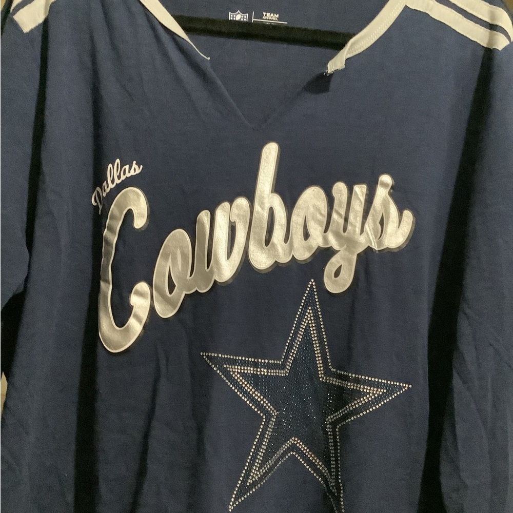 NFL womans Navy 🏈Dallas Cowboys🏈 Long Sleeve Tee NWT